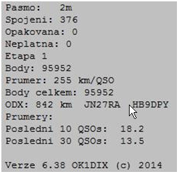 OK1KOB, 2. Subregionl 2014