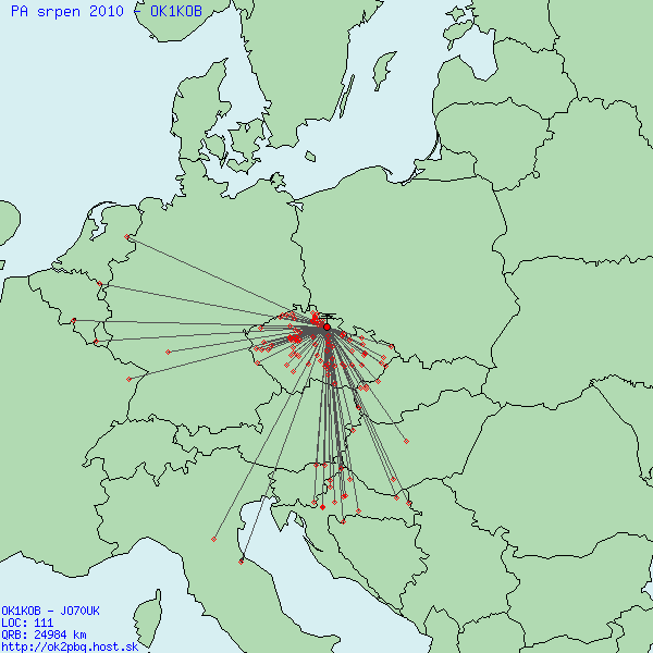 mapka QSO PA 08 2010 OK1KOB